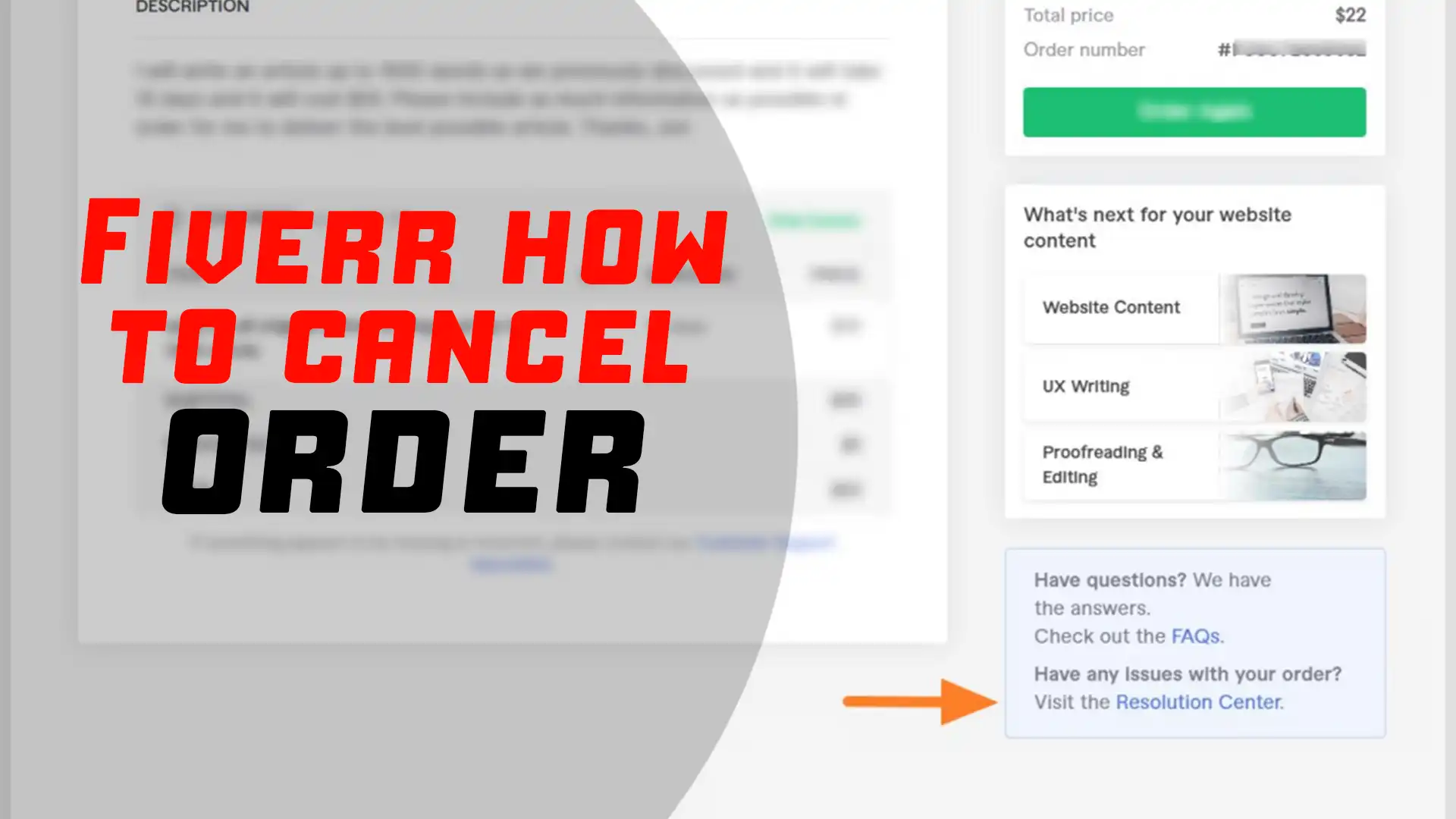 Fiverr how to cancel order